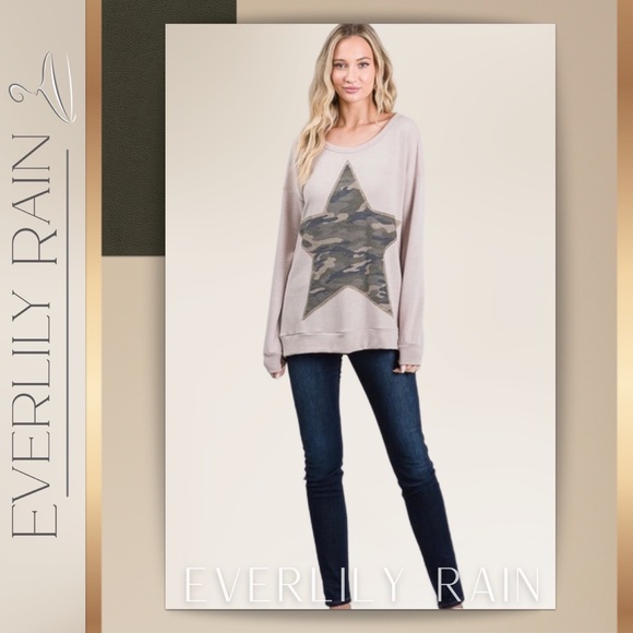 Soft Camo Star Patch Sweatshirt - Picture 7 of 14